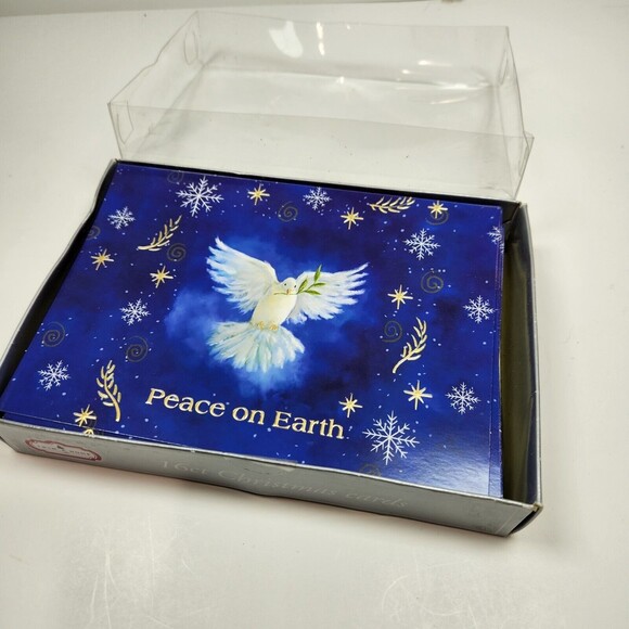 Vintage Christmas Cards Dove Peace on Earth  & Box 16 Ct. & Envelopes 7 X 5 in - Picture 2 of 10